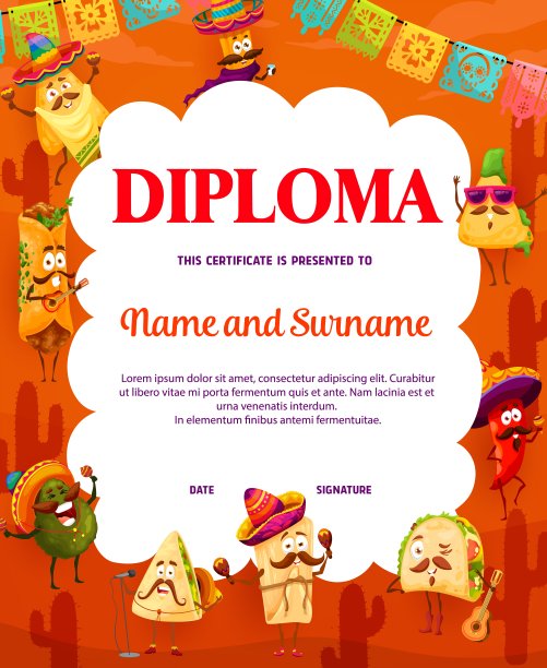 墨西哥美食厨师文凭与墨西哥卷饼，墨西哥卷饼图片下载