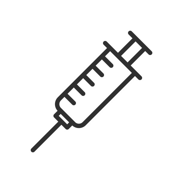 医疗注射器注射图标。矢量插图。图片下载