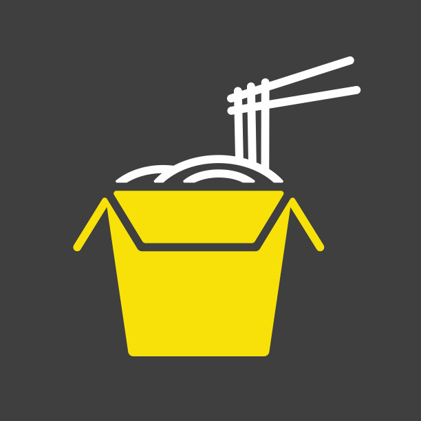 面条在细线盒与筷子图片下载