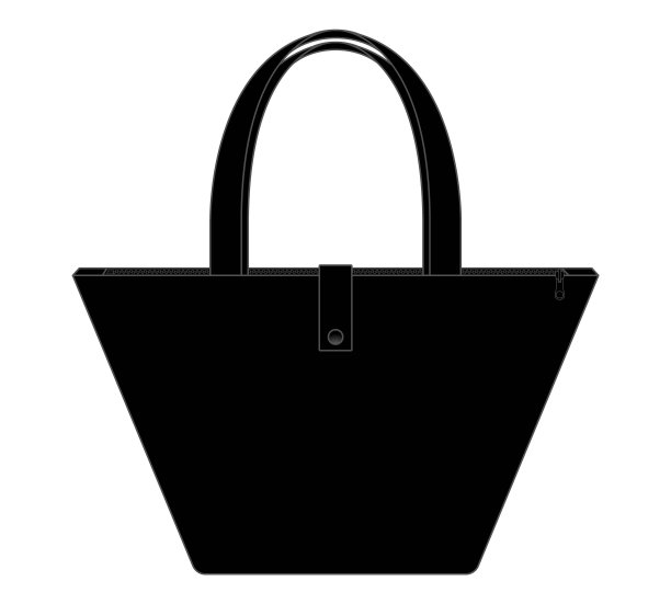 空白的黑色手提包与处理模板向量在白色背景图片下载