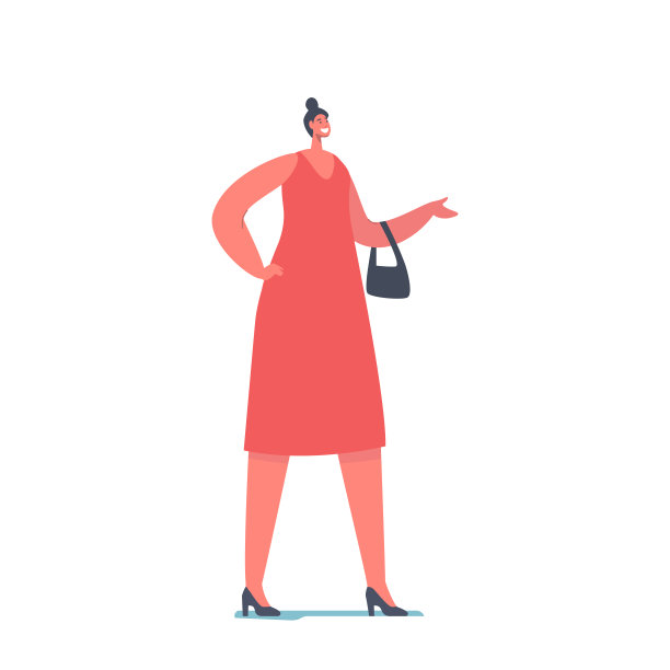 发型时尚的女孩穿着时髦的衣服，红色的连衣裙和手提包。时尚趋势的女性风格，时尚的女士图片下载