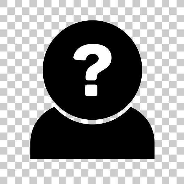 带问号的剪影图标。可疑的人图片下载
