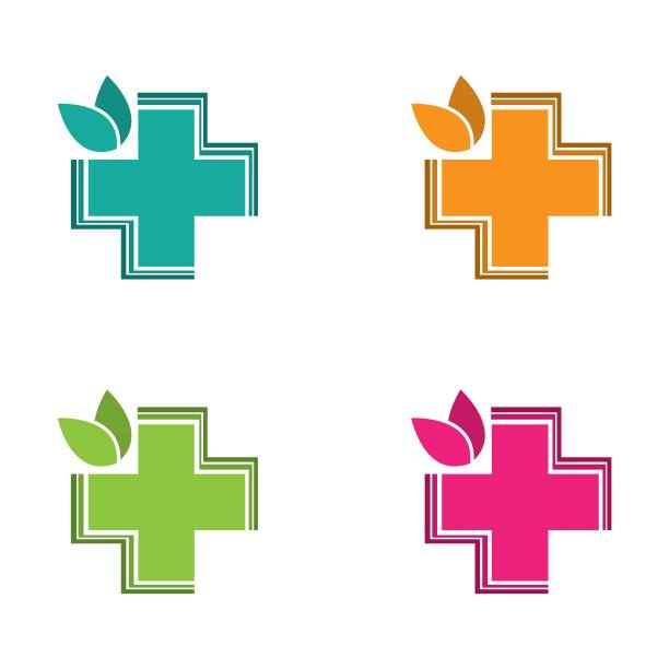医学十字标志图标集图片下载