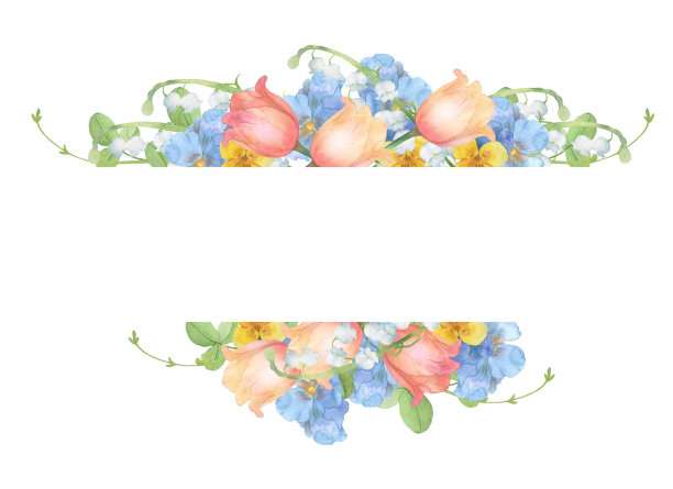 水彩缤纷的春天花园图片下载