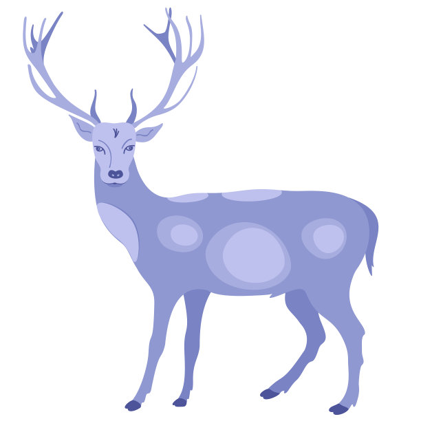 程式化的圣诞鹿，冬季野生动物在向量。图片下载