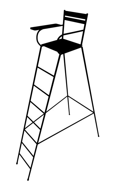 网球裁判椅的剪影图片下载