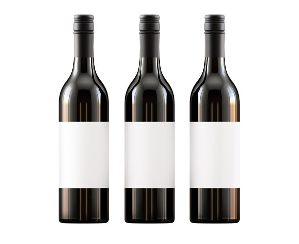 酒瓶隔离在白色背景的实物包装图片下载