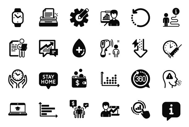 与恢复相关的一组科学图标图片下载