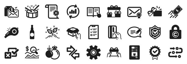 一组简单的图标，如鼓调查图片下载