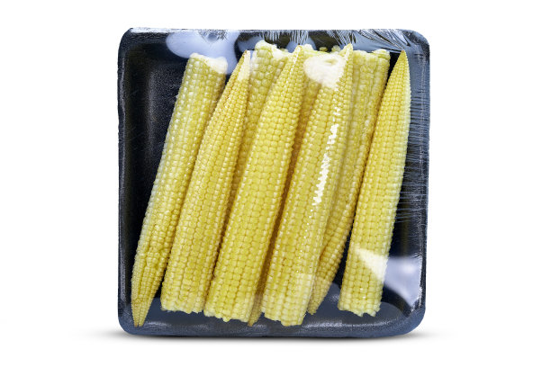 婴儿玉米蔬菜白色背景孤立的修剪路径图片下载