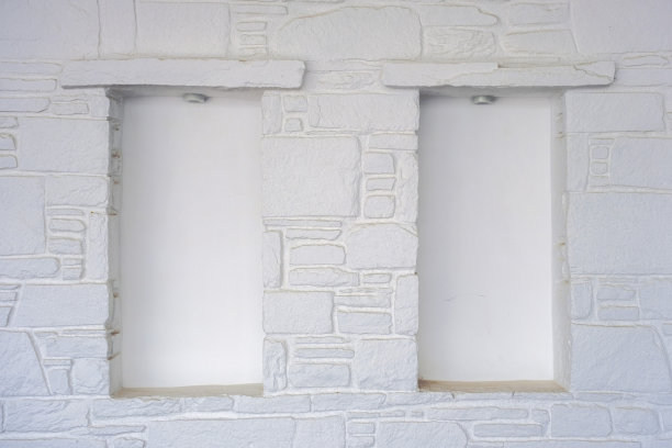带有空壁龛的白色石墙图片下载