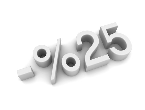 25%折扣文本隔离在白色图片下载