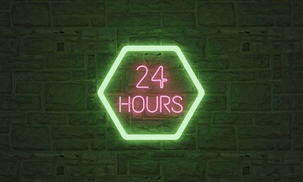 24小时霓虹灯图片下载