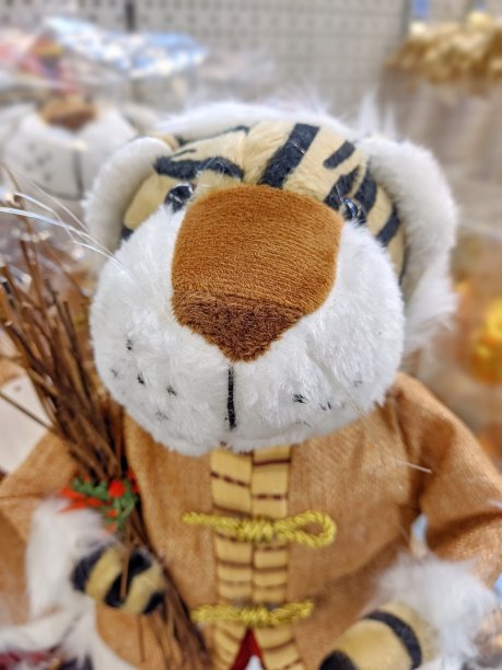 一只橙色的小老虎。根据东历，老虎是2022年新年的象征。图片下载