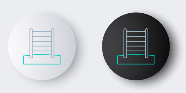 线条木制瑞典墙图标孤立的灰色图片下载