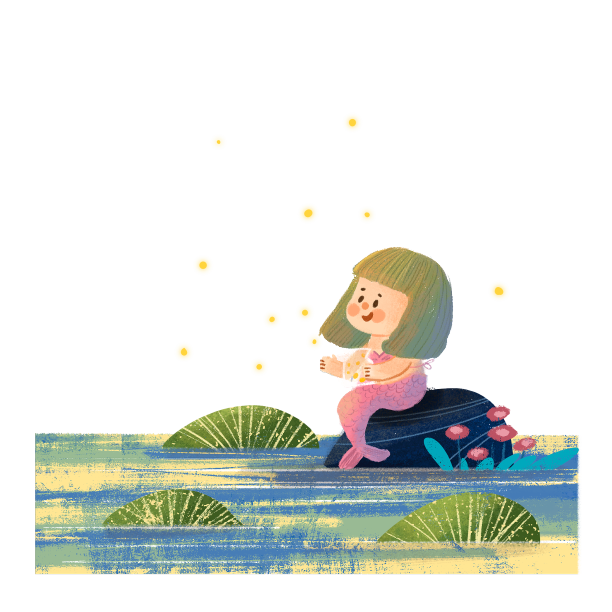 处暑美人鱼鱼萤火虫素材图片