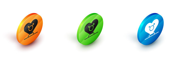 等距性别图标孤立在白色背景图片下载