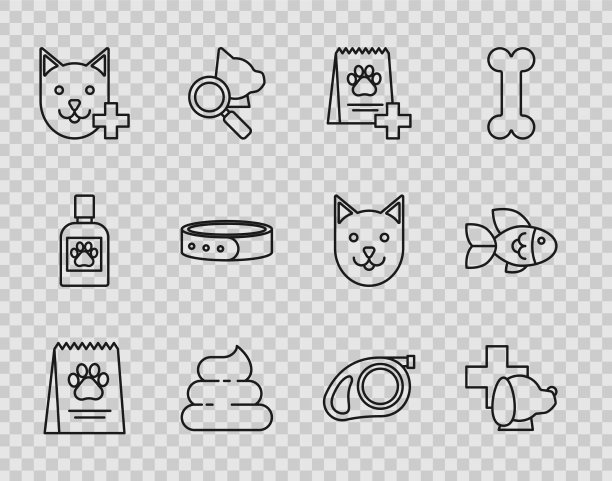 设置线袋食品的狗兽医诊所图片下载