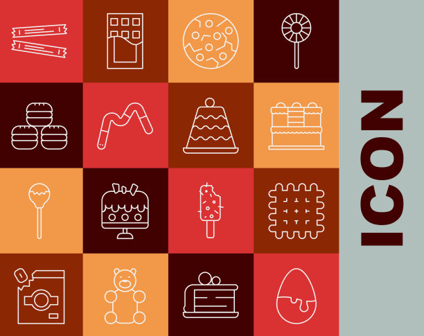 Set line巧克力鸡蛋饼干图片下载