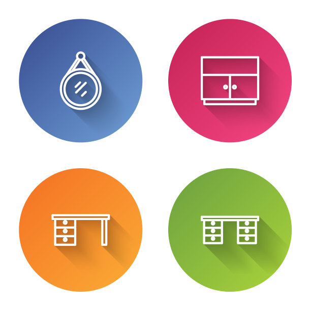 套装线条镜子衣柜办公书桌和颜色图片下载