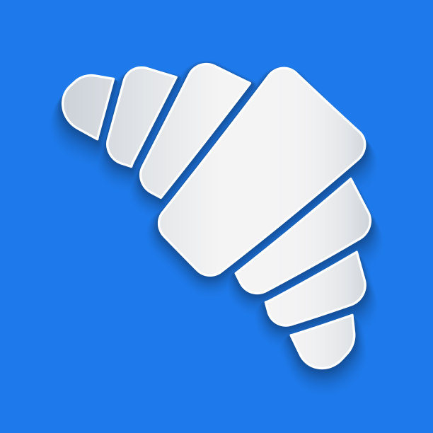 纸切羊角图标孤立在蓝色图片下载