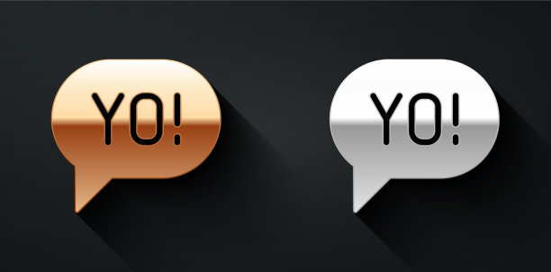 金与银呦俚语字母图标孤立图片下载