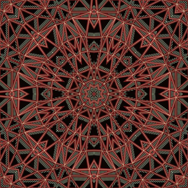 迪斯科万花筒般的背景与彩色线条和几何形状。3 d渲染图图片下载