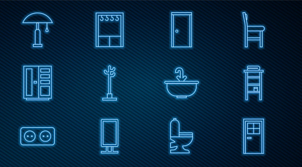 设置线闭门浴室架与架子图片下载