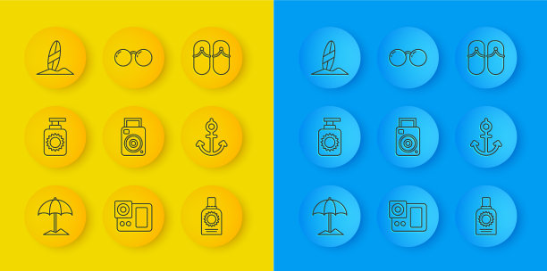 为海滩设置防护伞图片下载