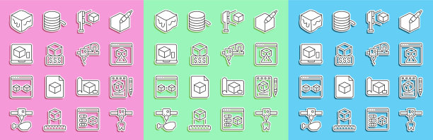 在纸上设置线3d打印机齿草图图片下载