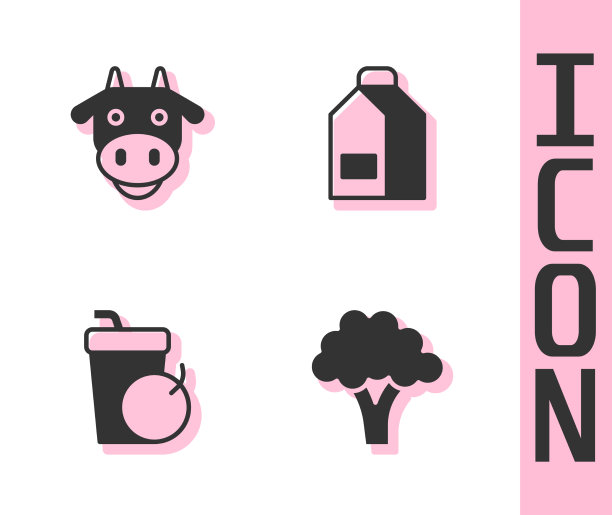 花椰菜牛头新鲜冰沙和纸图片下载