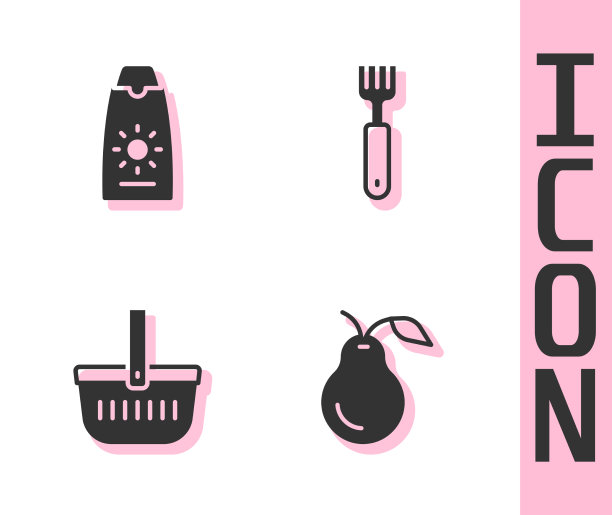 把梨防晒霜放在野餐篮子里图片下载