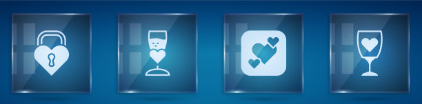 设置城堡的心形玻璃香槟图片下载