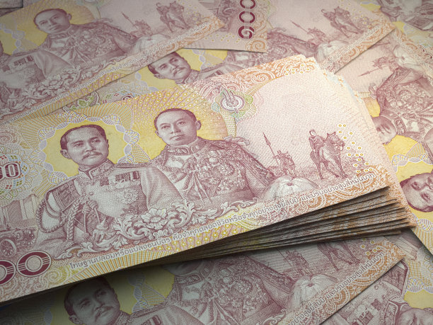 泰国的钞票。Thaibaht账单。那有100泰铢。商业、金融背景。图片下载