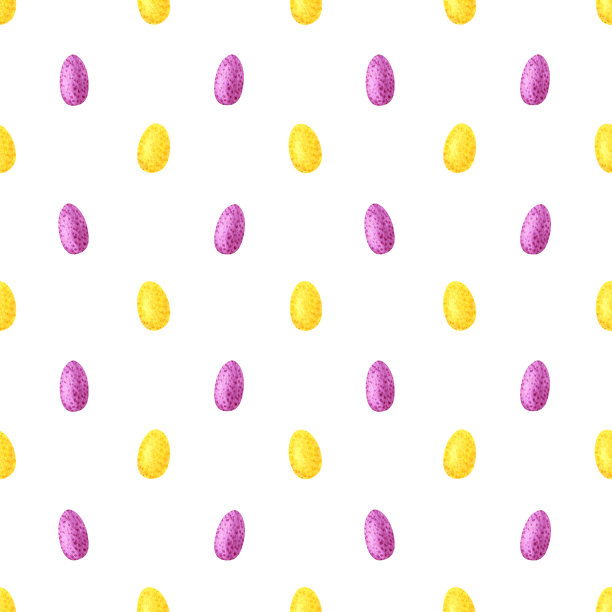 无缝纹理的水彩鸡蛋。明亮的印花为东方图片下载