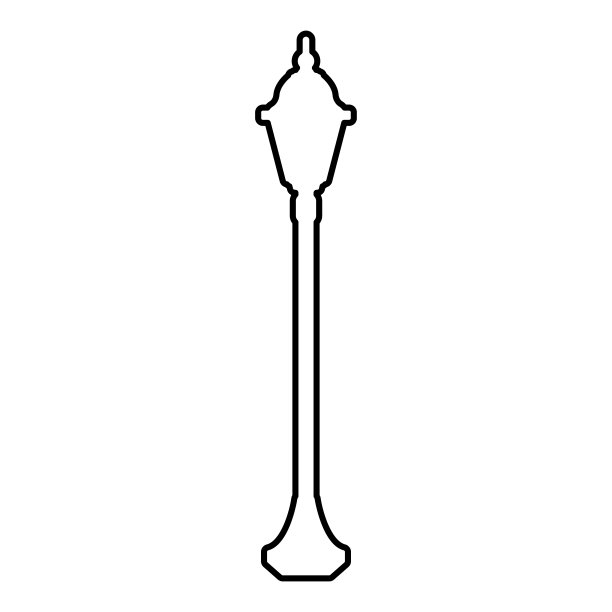 街灯灯轮廓轮廓图标黑色矢量插图平面风格图像图片下载