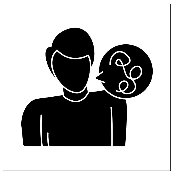 言语障碍字形图标图片下载