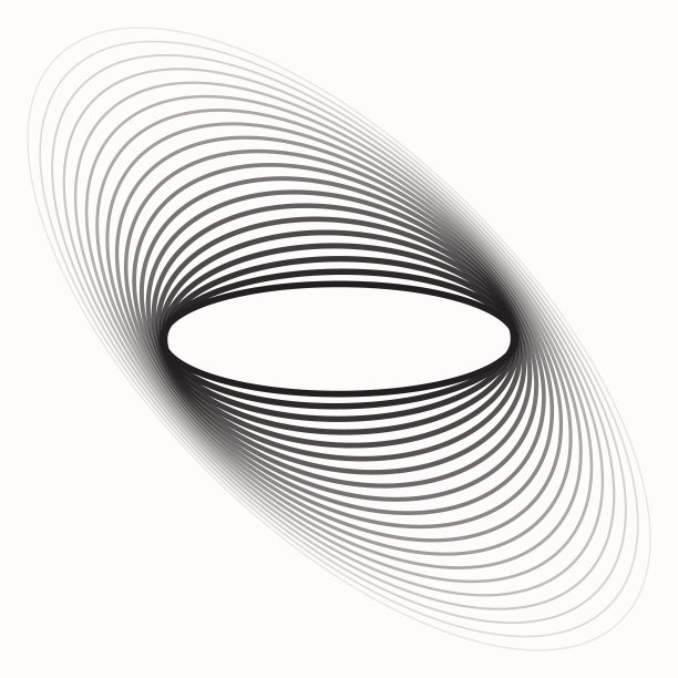 抽象椭圆与过渡从黑色到无形。艺术标志或标志。图片下载