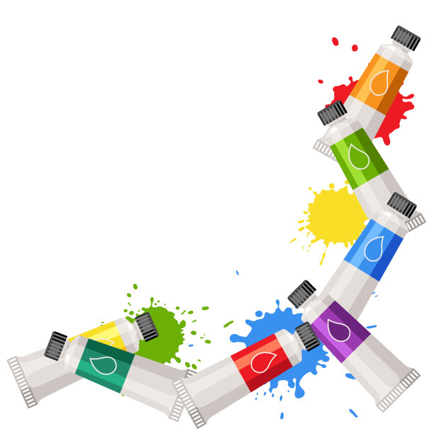 背景与油漆管。油漆工工具和材料。艺术是创造力的源泉。图片下载