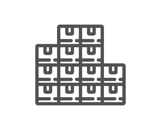 批发库存线图标。仓库盒子的迹象。向量图片下载