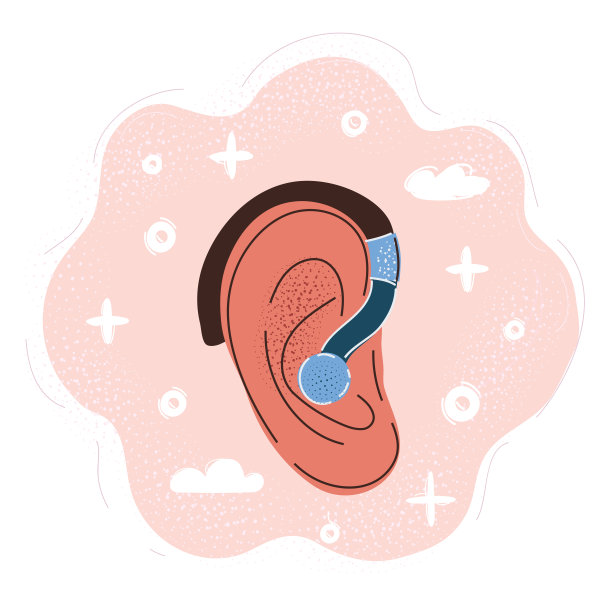 矢量插图听在耳朵上图片下载
