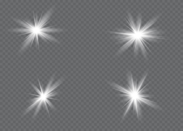 白光在透明的背景上爆炸。图片下载