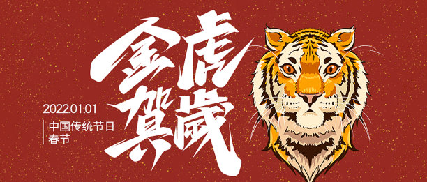 创意时尚虎年公众号封面设计素材图片