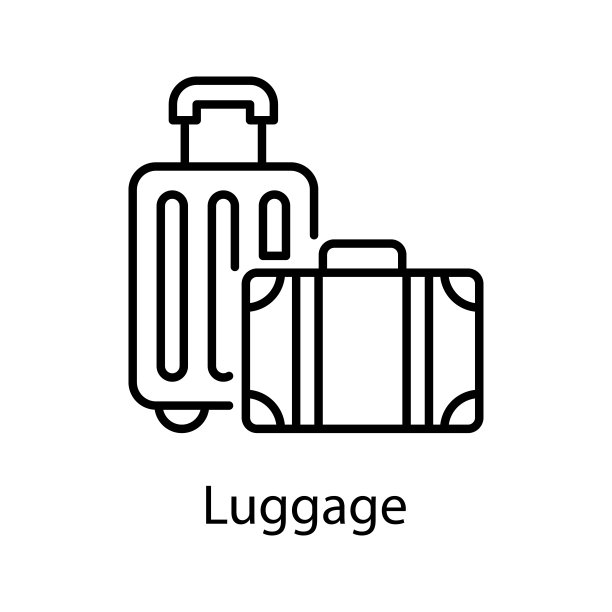 行李矢量轮廓图标设计说明。活动符号在白色背景EPS 10文件图片下载