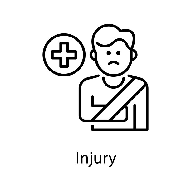 伤害矢量轮廓图标设计插图。活动符号在白色背景EPS 10文件图片下载