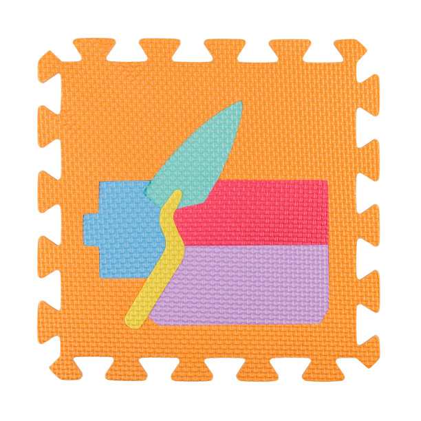 马赛克、拼图、儿童脚垫、游戏地板、隔离在白色上图片下载