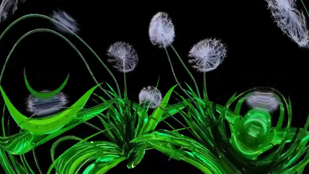 蒲公英种子植物3D渲染图片下载