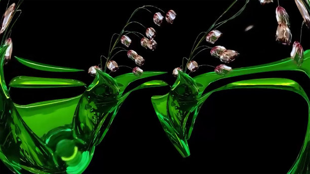 紫色风铃草植物3D渲染图片下载