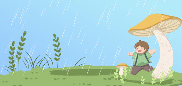 春天二十四雨水节气背景图片下载