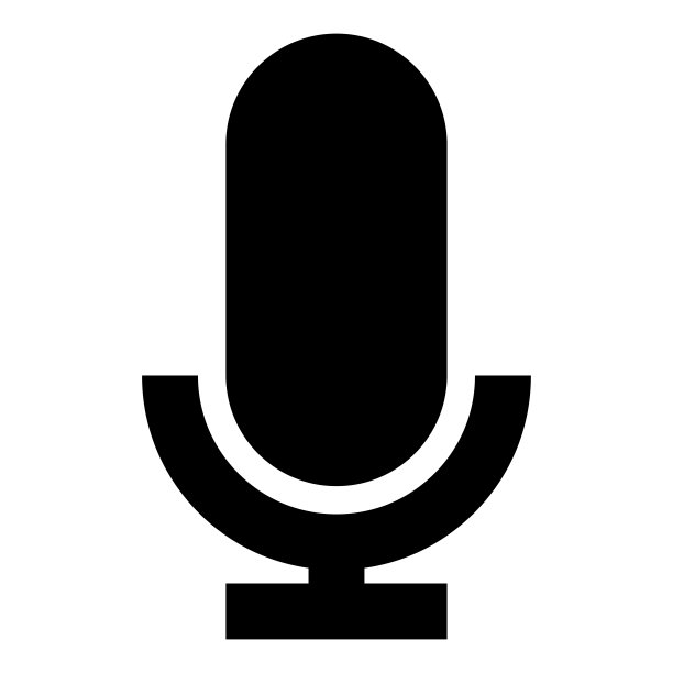 麦克风图标黑色矢量插图平面风格图像图片下载